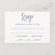 RSVP-Briefkaart | Penseelkalligrafie (lavender)