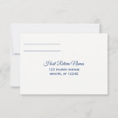 RSVP-Briefkaart | Penseelkalligrafie - marineblauw Kaart (Achterkant)