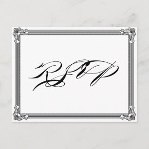 RSVP-briefkaart poster Stijl rood en zwart Uitnodiging Briefkaart