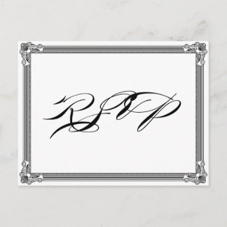 RSVP-briefkaart poster Stijl rood en zwart Uitnodiging Briefkaart