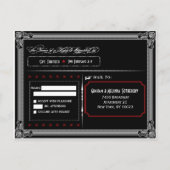 RSVP-briefkaart poster Stijl rood en zwart Uitnodiging Briefkaart (Achterkant)