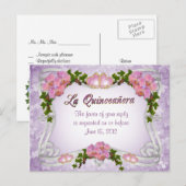 RSVP-Briefkaart Qiuneanera Uitnodiging Briefkaart (Voorkant / Achterkant)