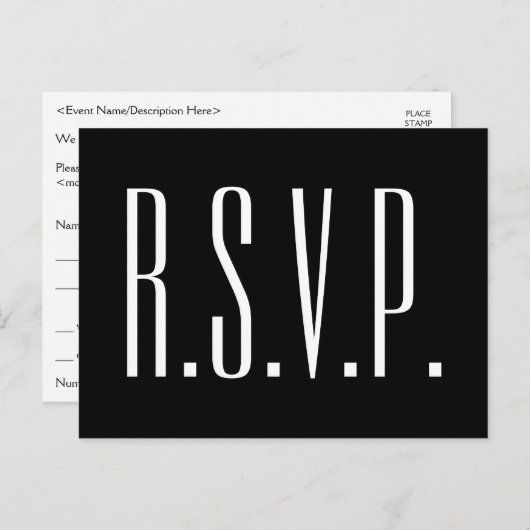 RSVP-Briefkaart reinigen Briefkaart (Voorkant / Achterkant)