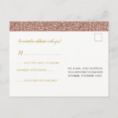RSVP Briefkaart Roos Goud Roze Eenvoudige Glitter  (Achterkant)