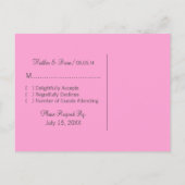 RSVP-Briefkaart Roze Medallion Border Uitnodiging Briefkaart (Achterkant)