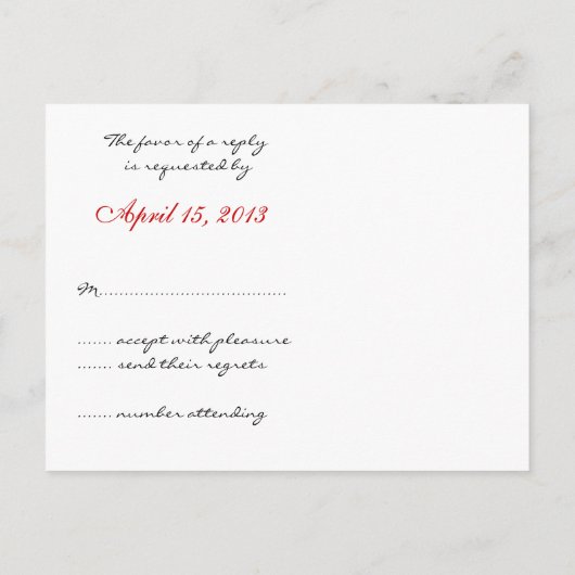 RSVP-Briefkaart RSVP Uitnodiging Briefkaart (Achterkant)