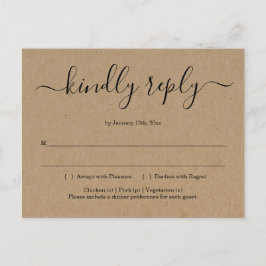 RSVP Briefkaart - Rustic Kraft