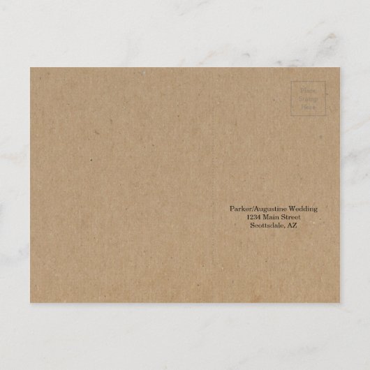 RSVP Briefkaart - Rustic Kraft (Achterkant)