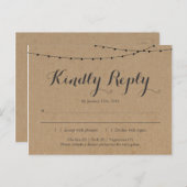 RSVP-Briefkaart | Rustic Kraft Uitnodiging Briefkaart (Voorkant / Achterkant)