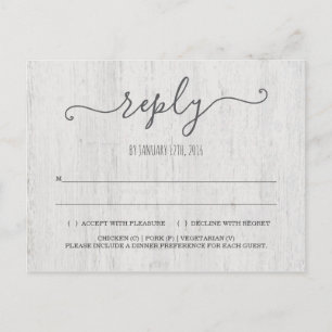 RSVP-Briefkaart Rustic Romantic Uitnodiging Briefkaart
