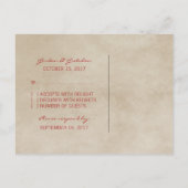 RSVP-Briefkaart Rustic Uitnodiging Briefkaart (Achterkant)