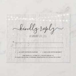 RSVP-Briefkaart | Rustic Winter Uitnodiging Briefkaart