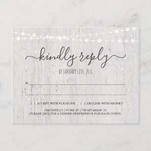 RSVP-Briefkaart   Rustic Winter Uitnodiging Briefkaart