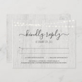 RSVP-Briefkaart | Rustic Winter Uitnodiging Briefkaart (Voorkant / Achterkant)