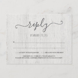 RSVP-Briefkaart | rustiek romantisch Uitnodiging Briefkaart