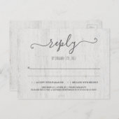 RSVP-Briefkaart | rustiek romantisch Uitnodiging Briefkaart (Voorkant / Achterkant)