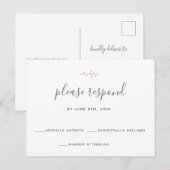 RSVP Briefkaart Simple Branch Wedding Response RSV (Voorkant / Achterkant)