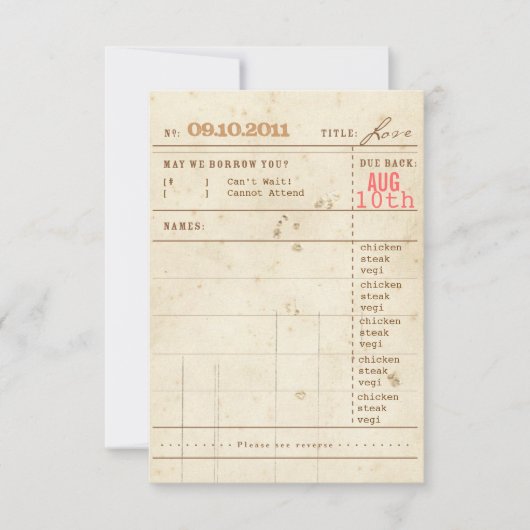 RSVP-Briefkaart tapekaart RSVP Kaartje (Voorkant)