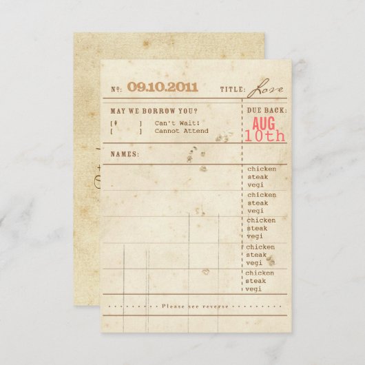 RSVP-Briefkaart tapekaart RSVP Kaartje (Voorkant / Achterkant)