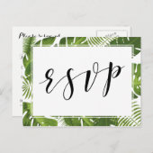 RSVP Briefkaart Tropical Elegant bruiloft (Voorkant / Achterkant)