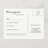 RSVP Briefkaart Tropical Elegant bruiloft (Achterkant)