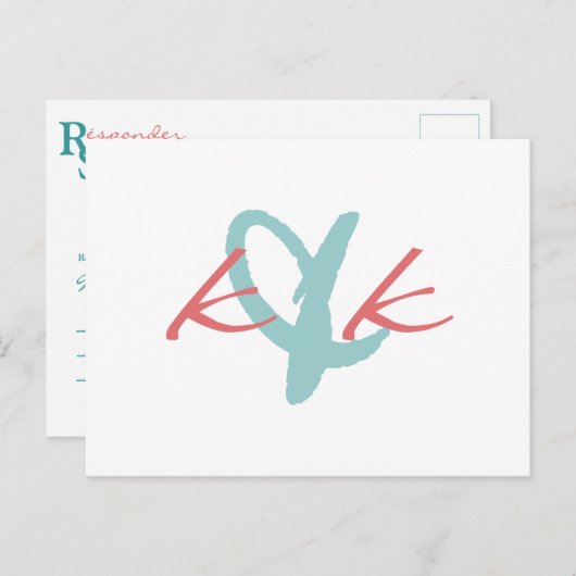 RSVP-Briefkaart Uitnodiging Briefkaart (Voorkant / Achterkant)