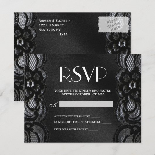 RSVP-Briefkaart Uitnodiging Briefkaart (Voorkant / Achterkant)