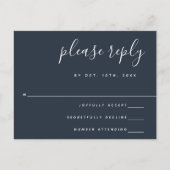 RSVP-Briefkaart van Navy Blue Wedding Response Briefkaart (Voorkant)