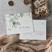 RSVP-Briefkaart voor Airy Greenery en Gold Song Re Uitnodiging Briefkaart