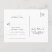 RSVP-Briefkaart voor Airy Greenery en Gold Song Re Uitnodiging Briefkaart (Achterkant)