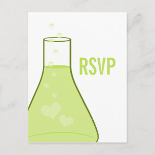 RSVP-Briefkaart voor beker, groen Uitnodiging Briefkaart