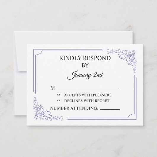 RSVP-Briefkaart voor bruiloft (Voorkant)