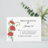RSVP-Briefkaart voor bruiloft (Staand voorkant)