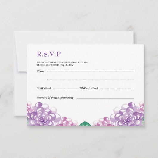 RSVP-Briefkaart voor bruiloft Kaart (Voorkant)