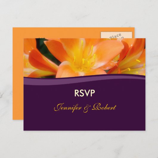 RSVP-Briefkaart voor bruiloft Uitnodiging Briefkaart (Voorkant / Achterkant)