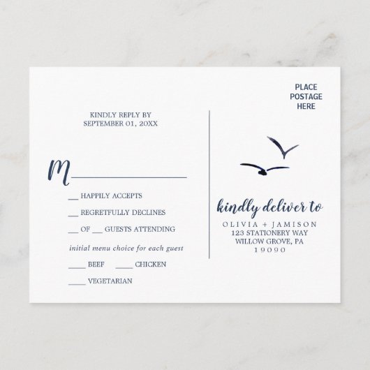 RSVP-Briefkaart voor het menu Rocky Mountain (Achterkant)