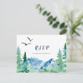 RSVP-Briefkaart voor het menu Rocky Mountain (Staand voorkant)