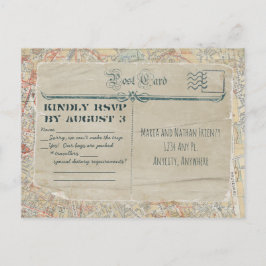 RSVP-Briefkaart voor reizen Uitnodiging Briefkaart