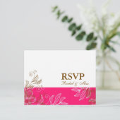 RSVP-Briefkaart, warm roze en bruin Uitnodiging Briefkaart (Staand voorkant)