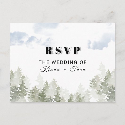 RSVP Briefkaart Wedding Waterverf (Voorkant)