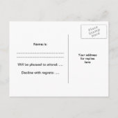 RSVP-Briefkaart. Zwart en geel. De bruiloft van La Uitnodiging Briefkaart (Achterkant)