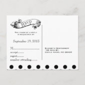 RSVP-Briefkaart (zwart en wit) Uitnodiging Briefkaart (Achterkant)