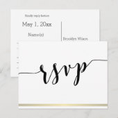 RSVP-Briefkaarten gouden lijnen Uitnodiging Briefkaart (Voorkant / Achterkant)