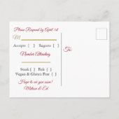 RSVP-Briefkaarten met rode belletjes met getande g Uitnodiging Briefkaart (Achterkant)