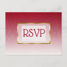 RSVP-Briefkaarten met rode en goudkleurige gradiën Uitnodiging Briefkaart