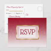 RSVP-Briefkaarten met rode en goudkleurige gradiën Uitnodiging Briefkaart (Voorkant / Achterkant)