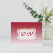 RSVP-Briefkaarten met rode en goudkleurige gradiën Uitnodiging Briefkaart (Staand voorkant)