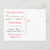 RSVP-Briefkaarten met rode en goudkleurige gradiën Uitnodiging Briefkaart (Achterkant)