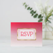 RSVP-Briefkaarten met rode en goudkleurige gradiën Uitnodiging Briefkaart (Staand voorkant)