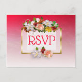 RSVP-Briefkaarten met rode en goudveen Uitnodiging Briefkaart (Voorkant)